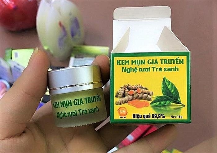 Kem ngừa mụn gia truyền Nghệ tươi trà xanh bị đình chỉ lưu hành, thu hồi do vi phạm