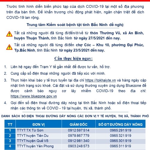 THÔNG BÁO KHẨN SỐ 23: VỀ VIỆC PHÒNG CHỐNG DỊCH COVID-19 TRÊN ĐỊA BÀN TỈNH
