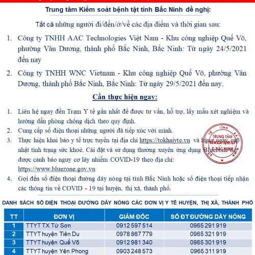 THÔNG BÁO KHẨN SỐ 25