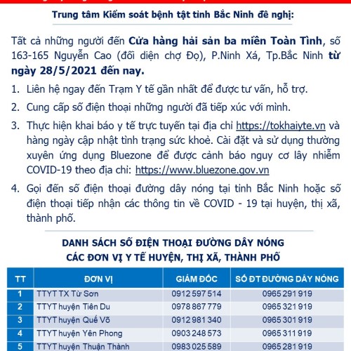 THÔNG BÁO KHẨN SỐ 27