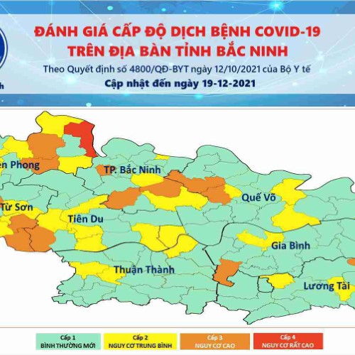Cấp độ dịch Covid-19 tỉnh Bắc Ninh (19/12/2021)