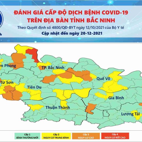 Cấp độ dịch Covid-19 tỉnh Bắc Ninh (20/12/2021)
