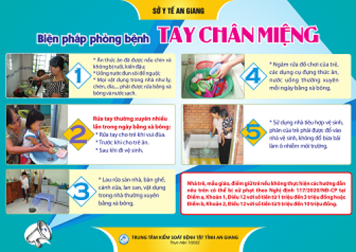Tờ bướm: Biện pháp phòng bệnh Tay Chân Miệng (Mẫu A4 – 1 mặt – 2022)