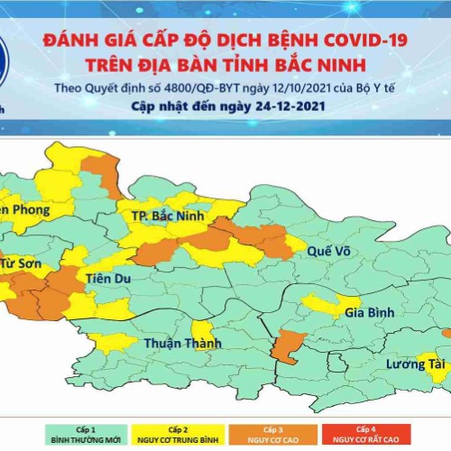 Cấp độ dịch COVID-19 tỉnh Bắc Ninh (24/12/2021)