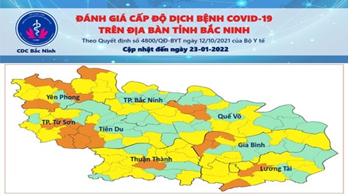 Cấp độ dịch COVID-19 tỉnh Bắc Ninh (23/01/2022)