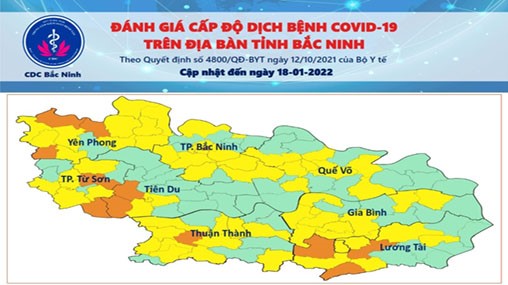 Cấp độ dịch COVID-19 tỉnh Bắc Ninh (18/01/2022)