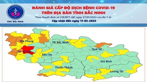 Cấp độ dịch COVID-19 tỉnh Bắc Ninh (11/02/2022)