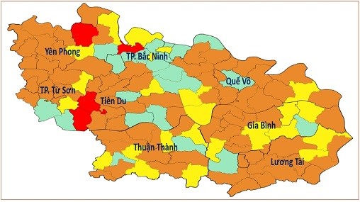 Cấp độ dịch COVID-19 tỉnh Bắc Ninh (21/02/2022)