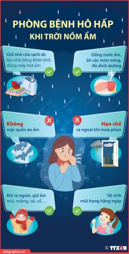Infographic - Phòng bệnh hô hấp khi trời nồm ẩm