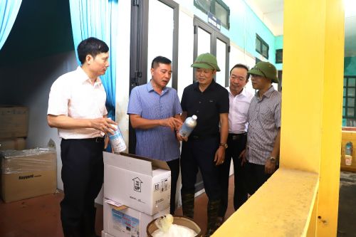 Giám sát, hướng dẫn vệ sinh môi trường, phòng chống dịch sau ngập lụt tại phường Nếnh và phường Vân Hà