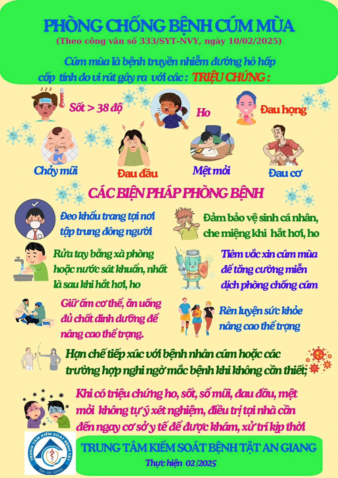 Infographic: Phòng chống bệnh Cúm mùa