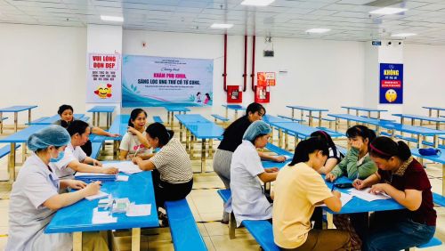 Khám phụ khoa, sàng lọc ung thư cổ tử cung cho nữ công nhân tại các khu công nghiệp