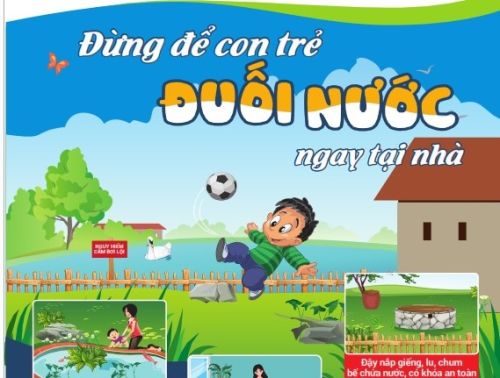 Áp phích Đừng để con trẻ đuối nước ngay tại nhà