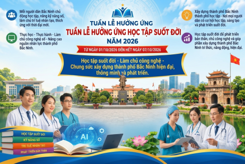 Tuần lễ hưởng ứng học tập suốt đời năm 2026 trên địa bàn thành phố Bắc Ninh được tổ chức từ ngày 1 - 7/10